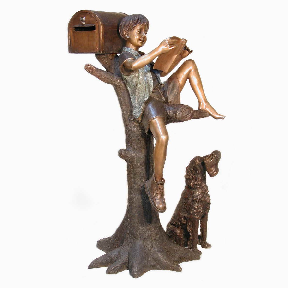 Boy on Tree with Working Mailbox 61 Inch - Image 3