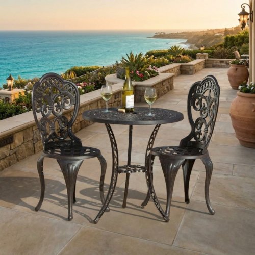 Fiesta Outdoor Aluminum 3 Piece Bistro Set