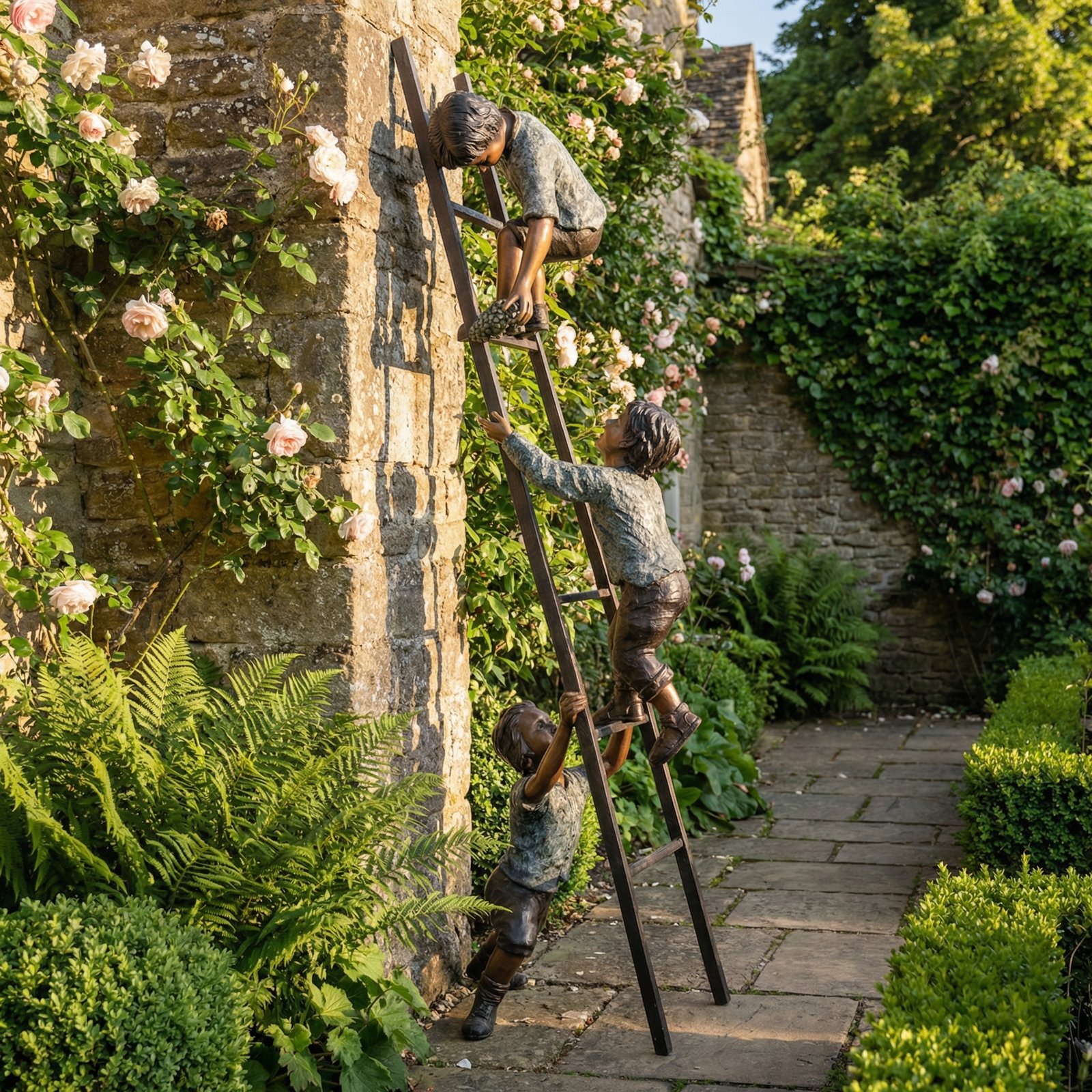 Three Kids on a Ladder