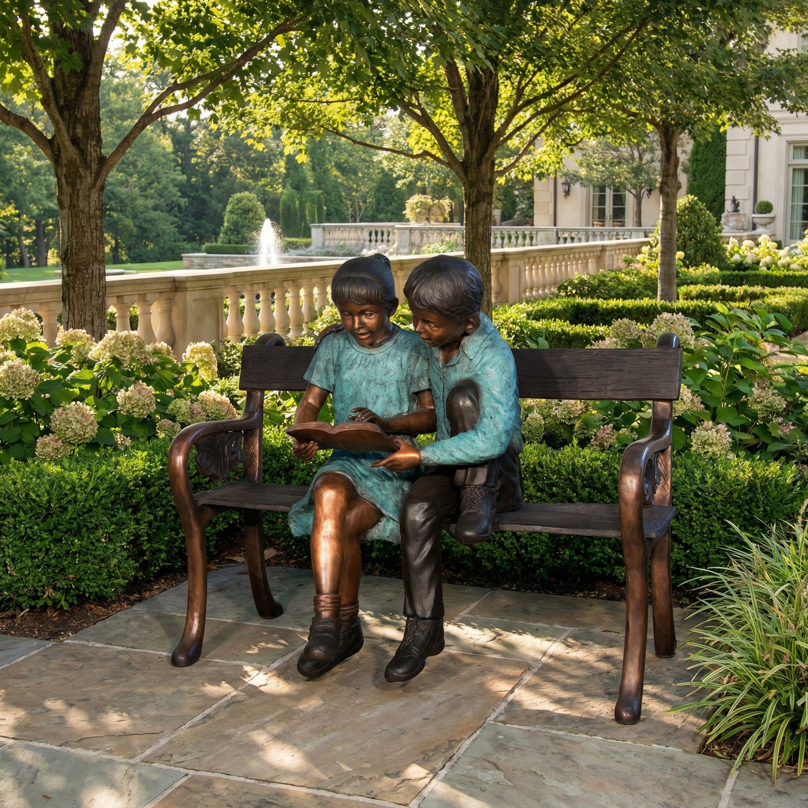 Boy and Girl on Bench