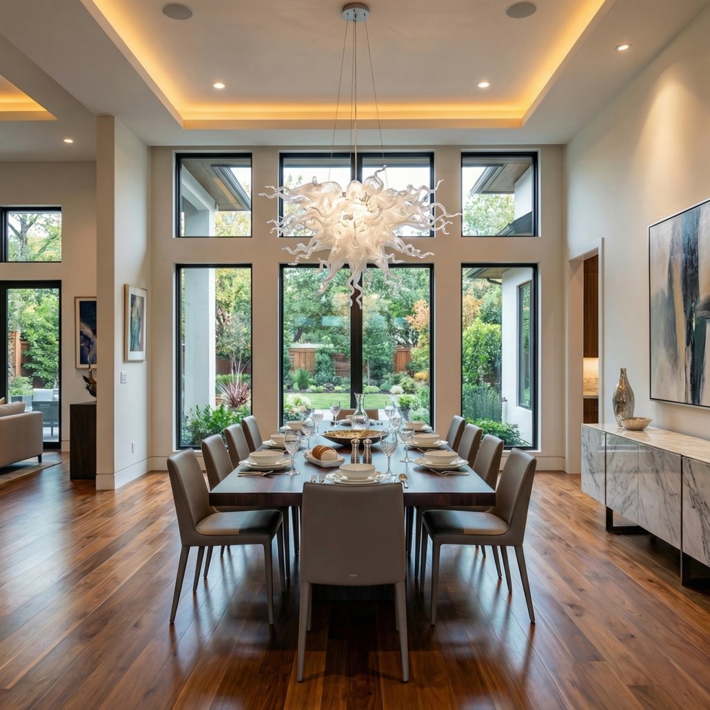 White Burst Chandelier