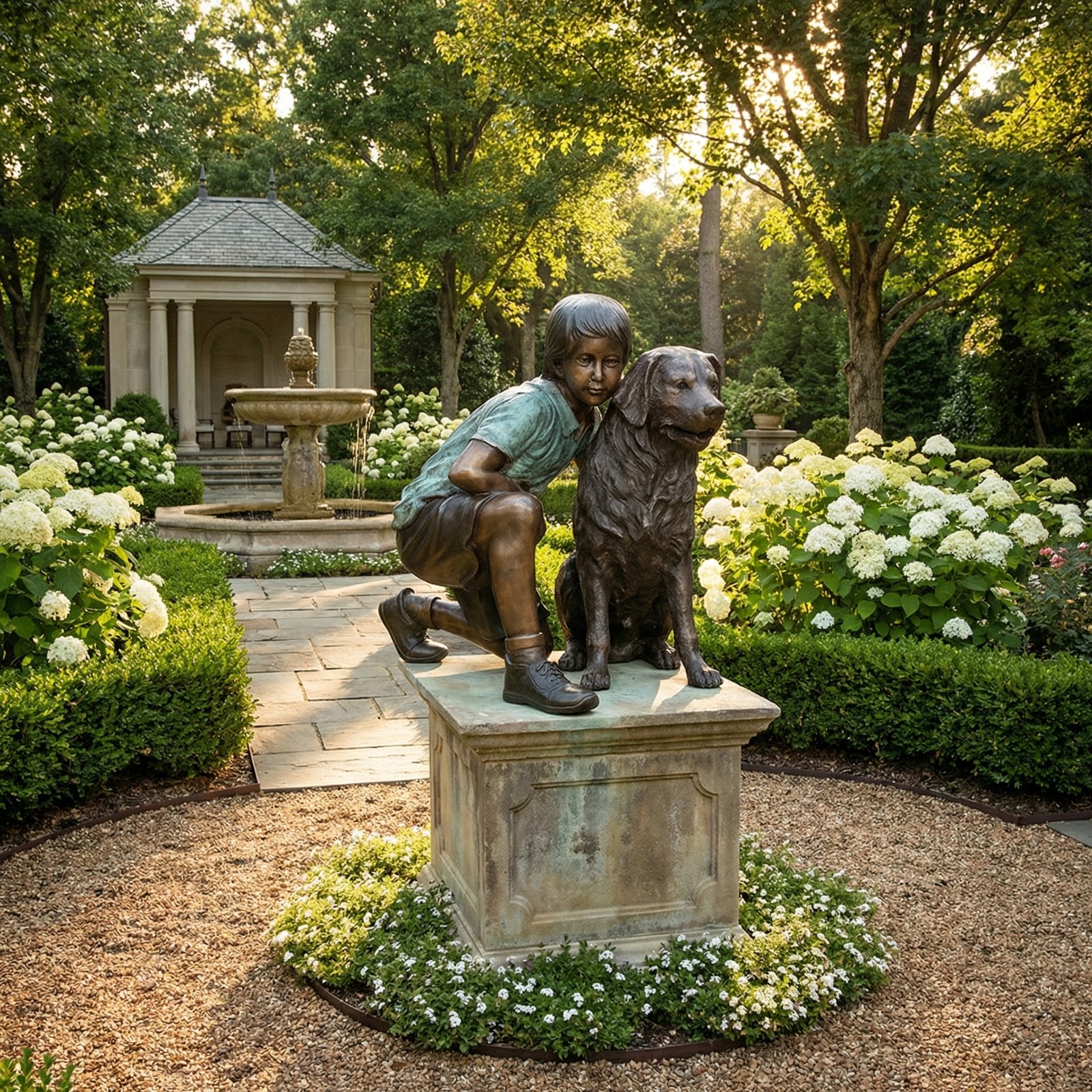 Boy Sitting With Dog