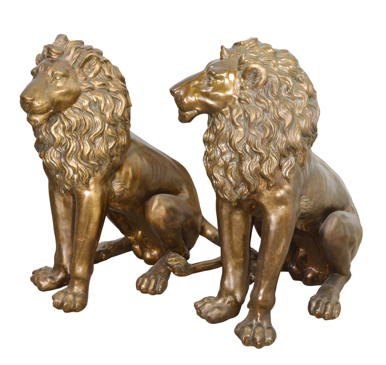 33 Inch Tall Burnished Sitting Lion Set of 2 - Image 2