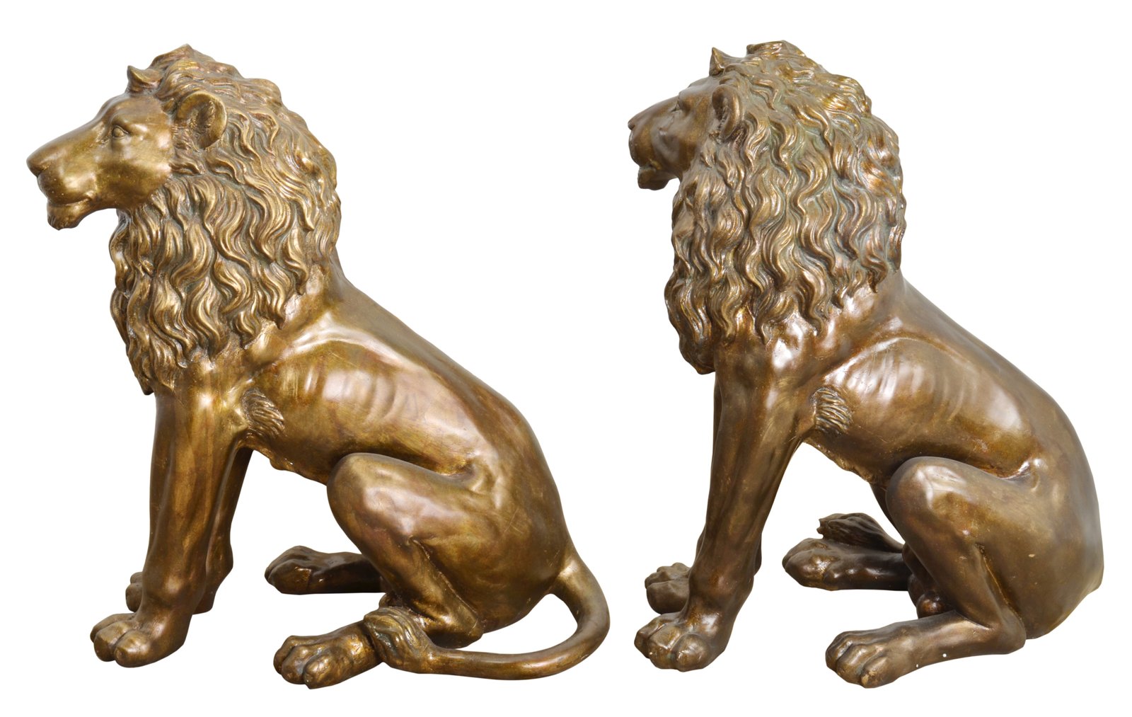 33 Inch Tall Burnished Sitting Lion Set of 2 - Image 3