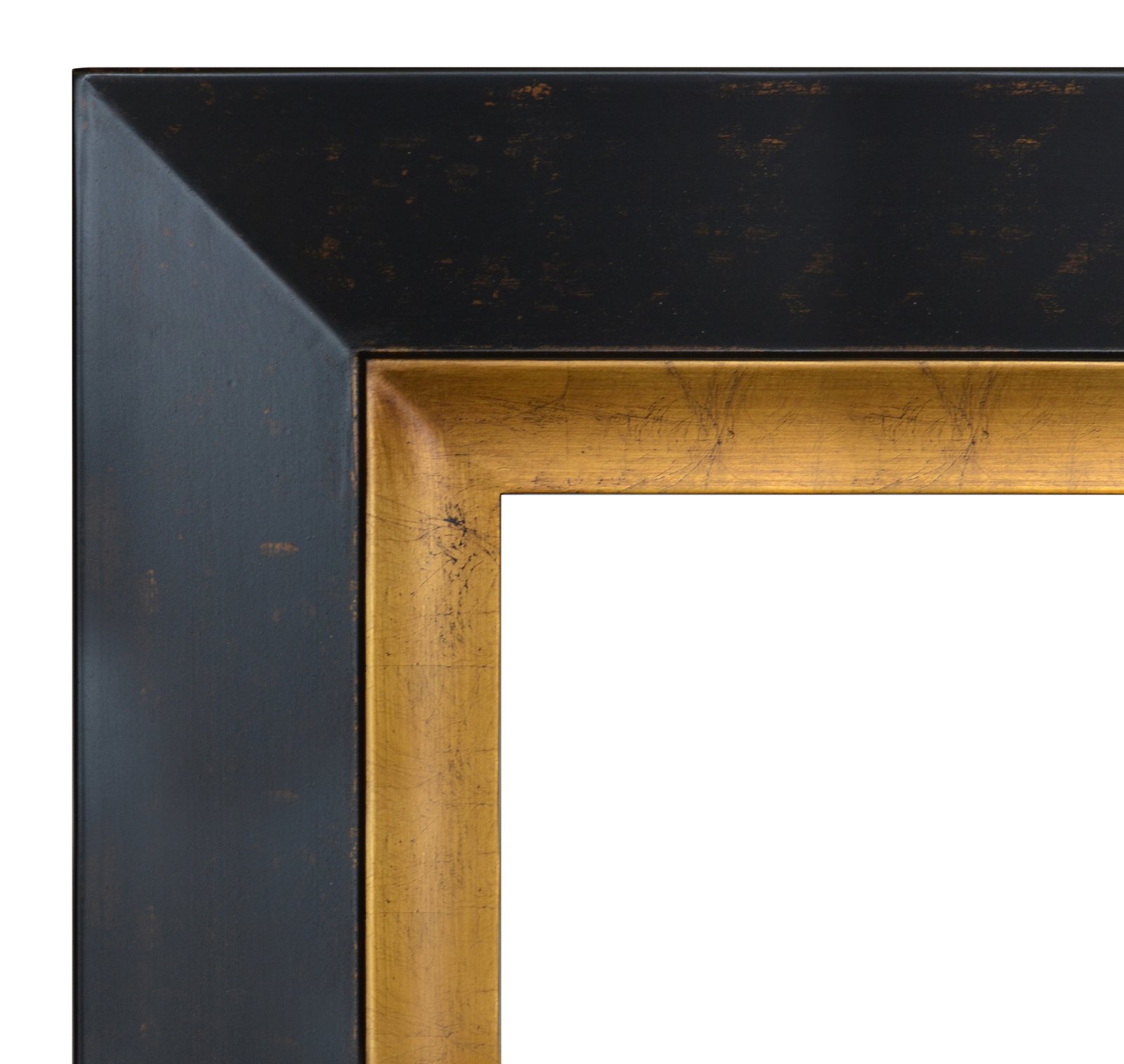 Grand Golden Wood Mirror 36x48 Dark Walnut Gold