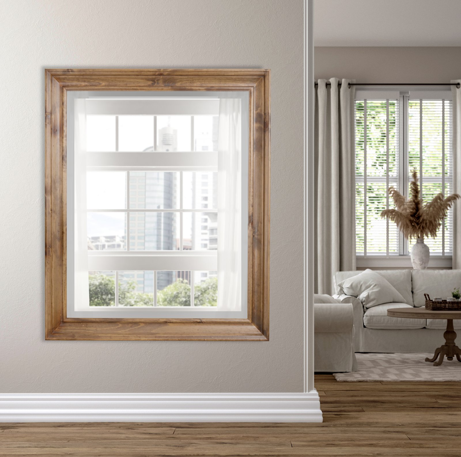 American Woodland Mirror 48x60 Wood Tone - Image 2