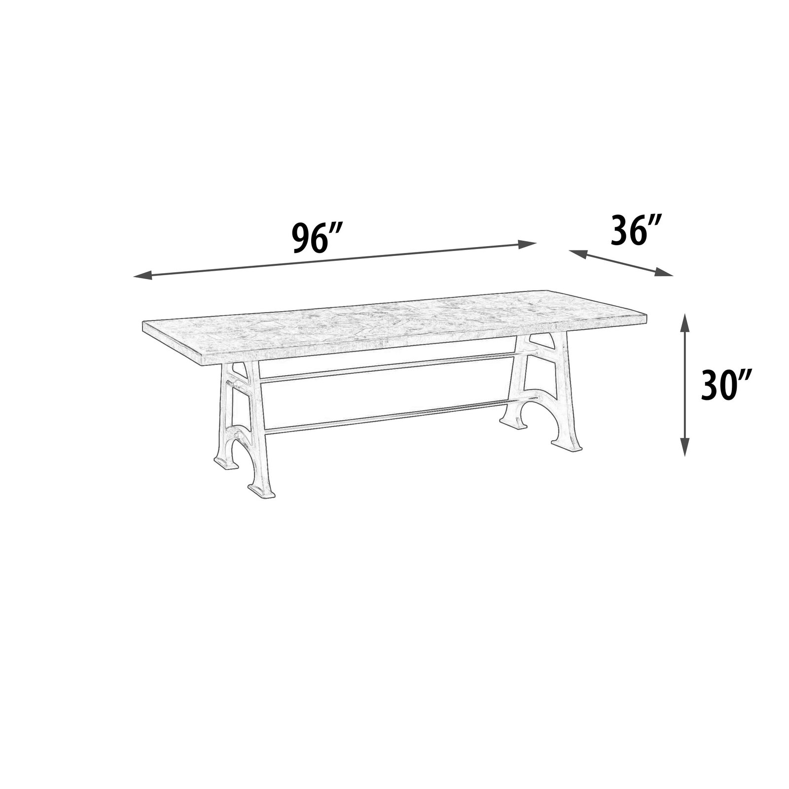 Mango Industrial Dining Table - Image 2