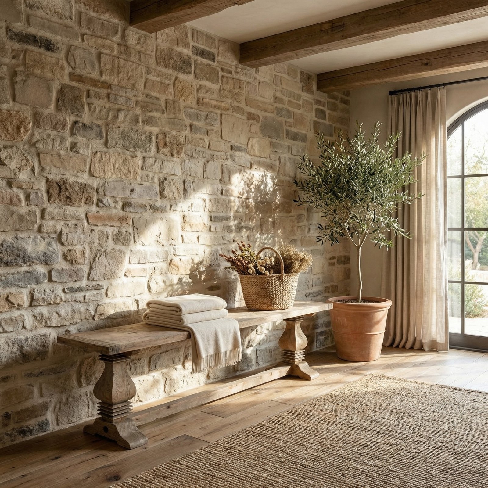 American Farmhouse Reclaimed Wood Bench