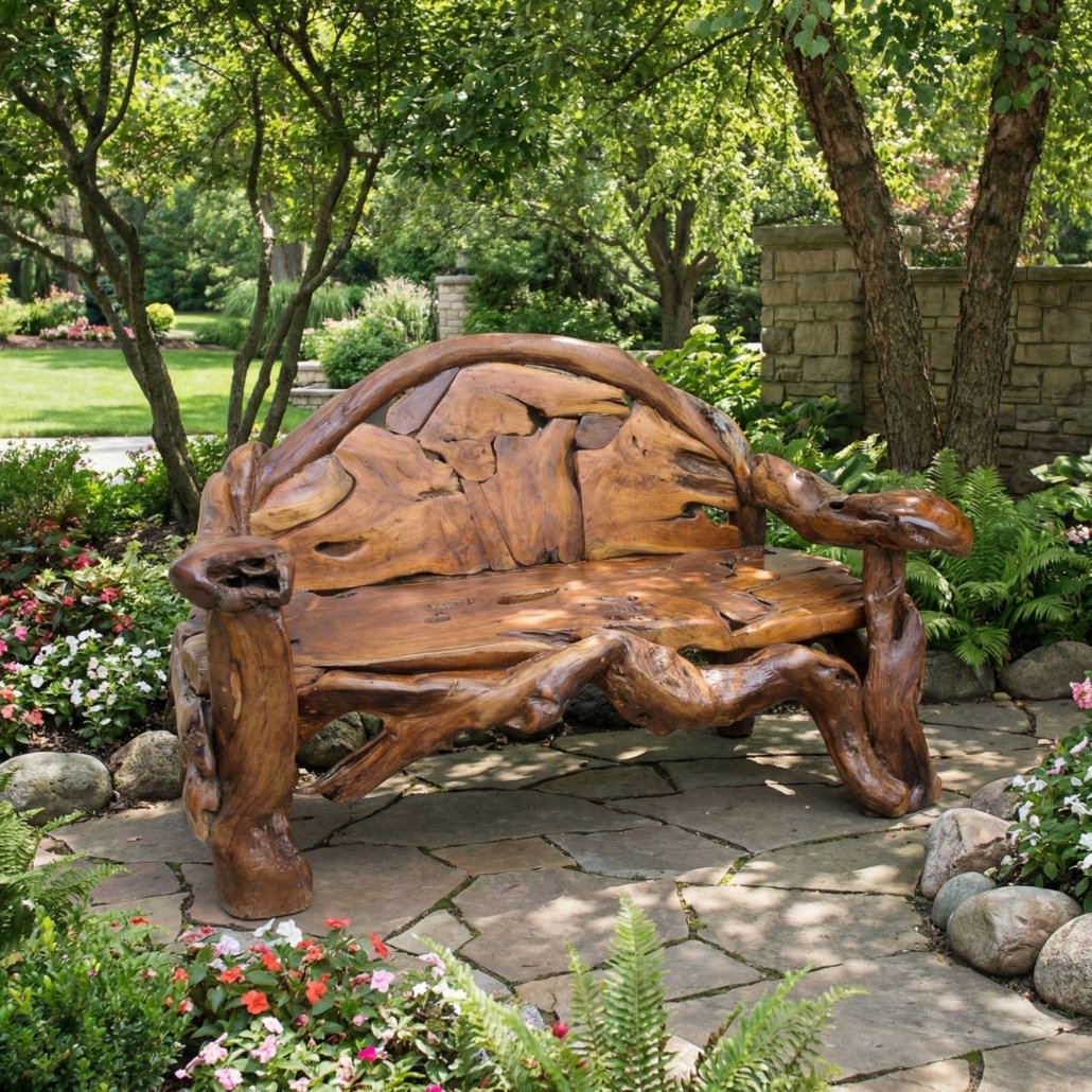 Large Teak Bench 1