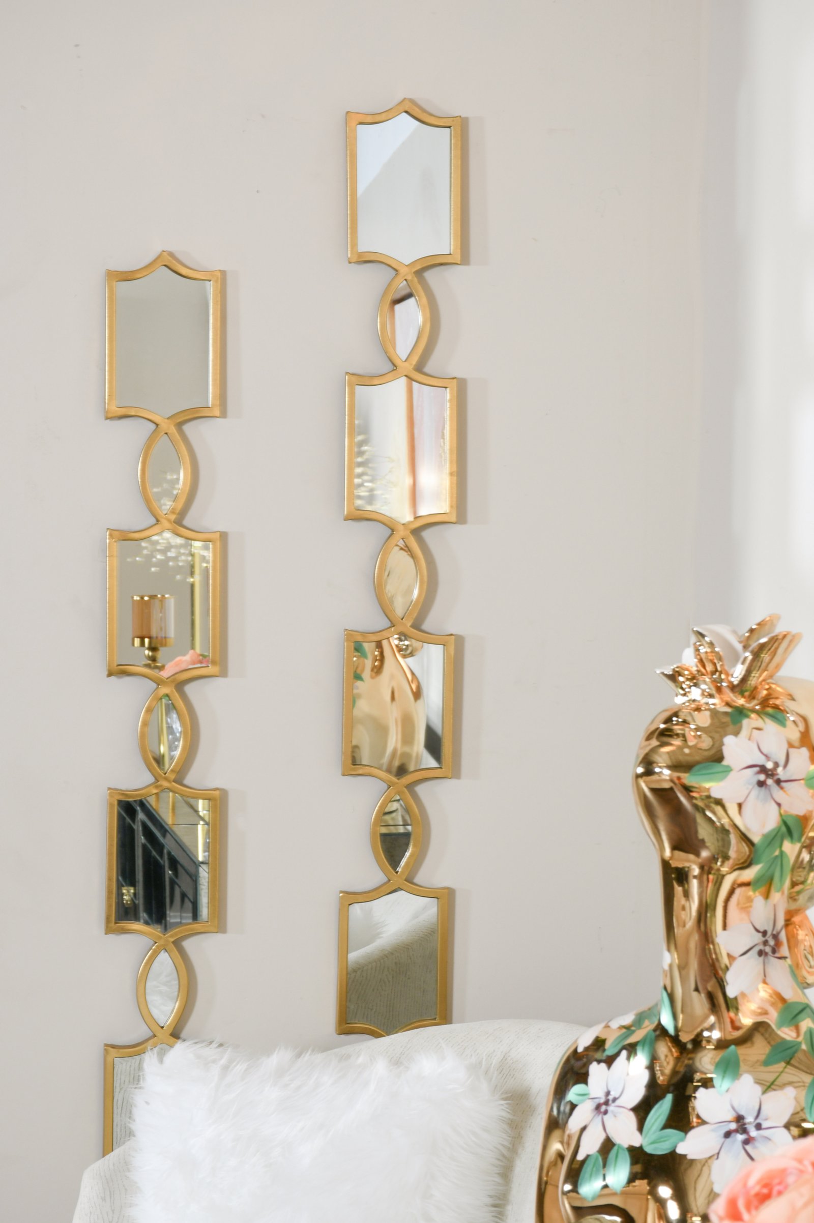 Geometrical Gold Mirrored Wall Decor Set of 5 - Image 5