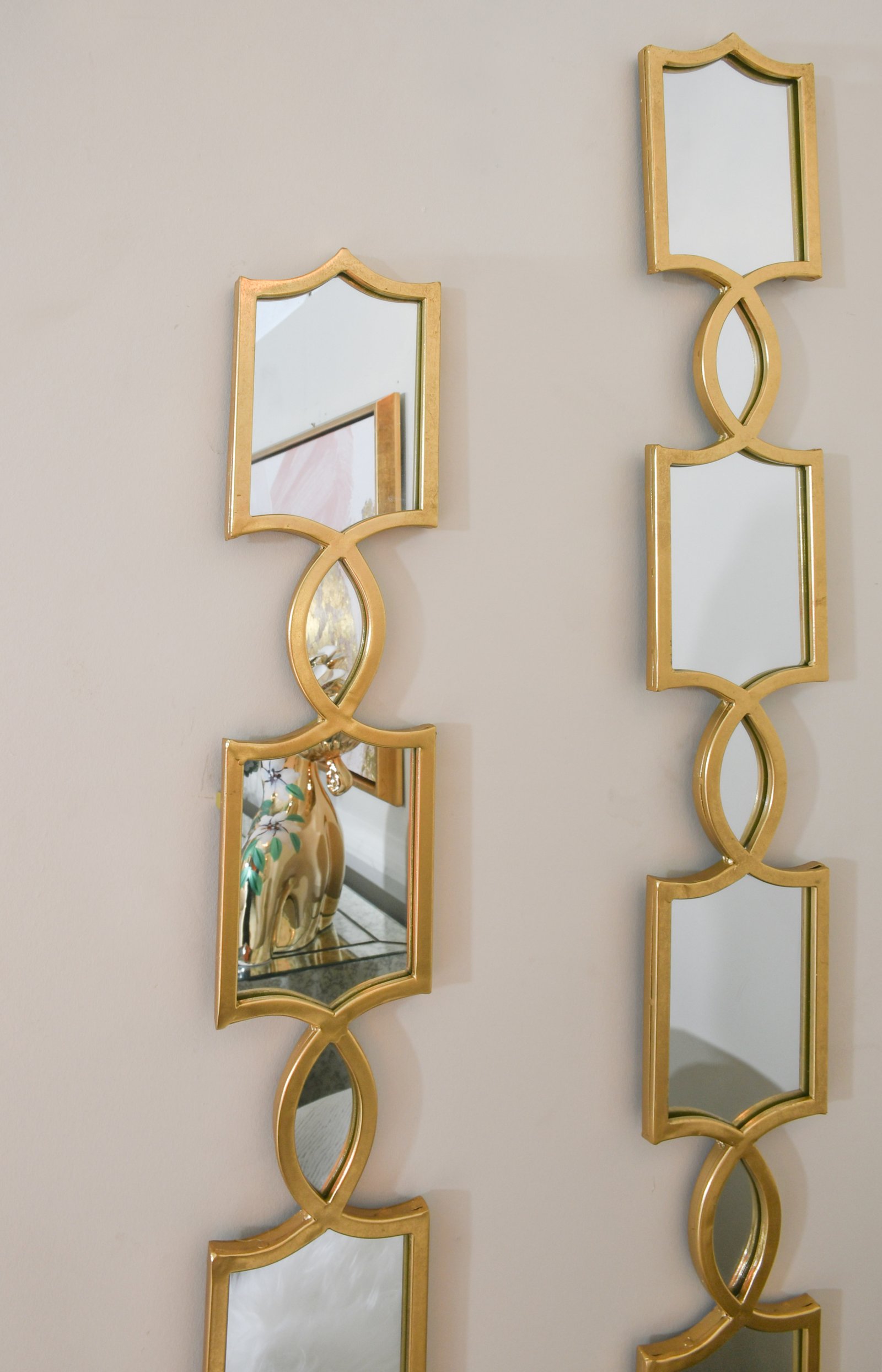 Geometrical Gold Mirrored Wall Decor Set of 5 - Image 2