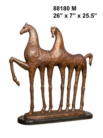 Two Modern Horse And Marble Base - Image 3
