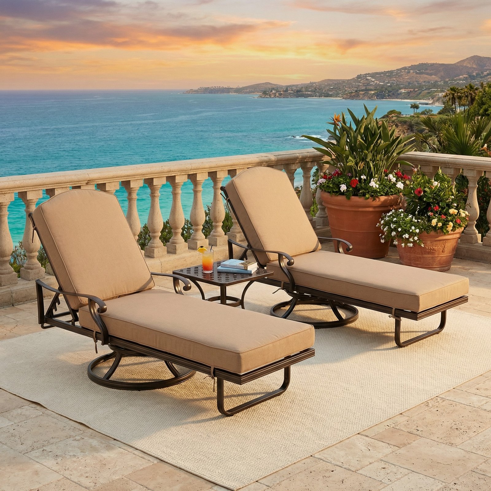 Savannah Swivel Chaise Lounge Set Of 3
