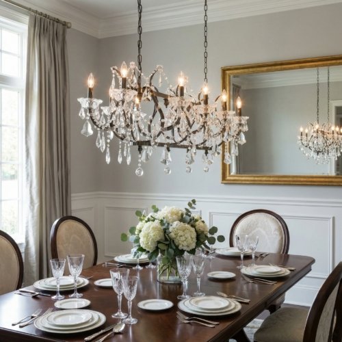 Barcelona Smoked Stainless and Crystal Chandelier