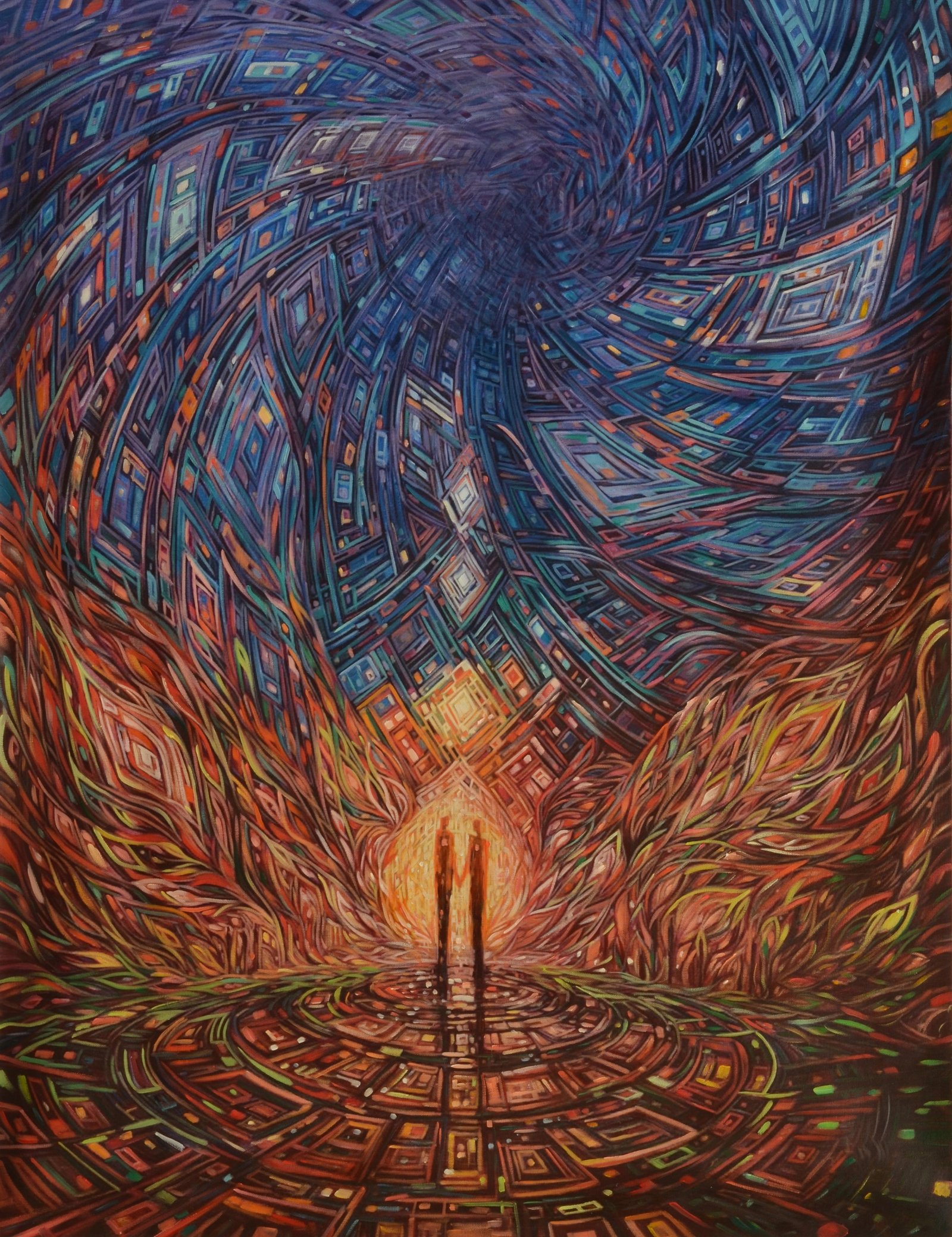 Couple Abstract II 36x48 Gallery Wrapped Hand Embellished Giclee Canvas