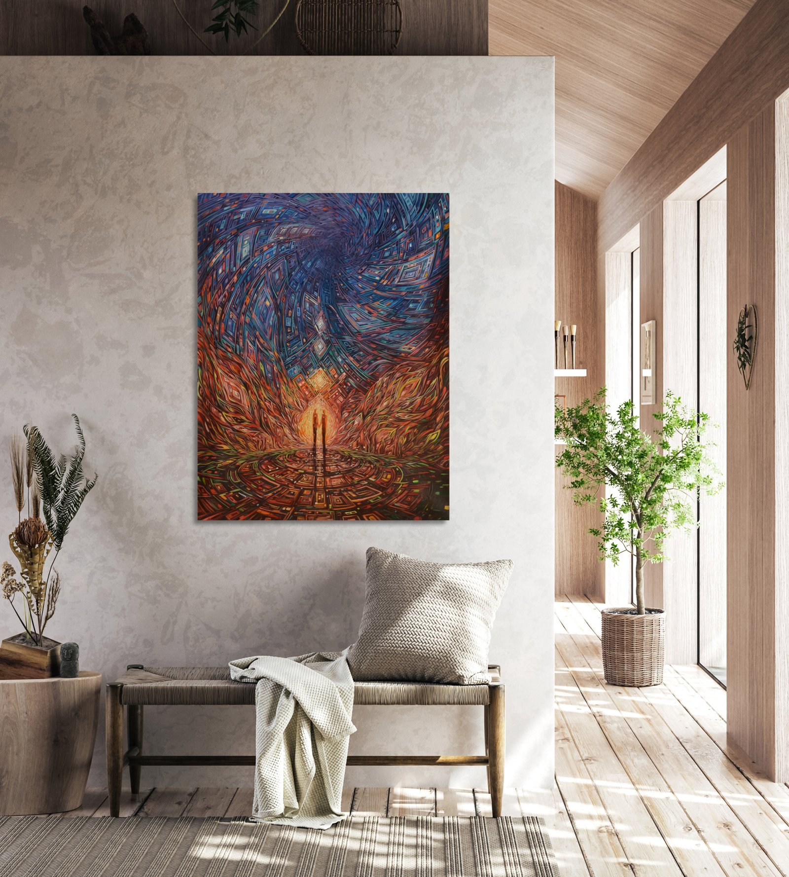 Couple Abstract II 36x48 Gallery Wrapped Hand Embellished Giclee Canvas - Image 3