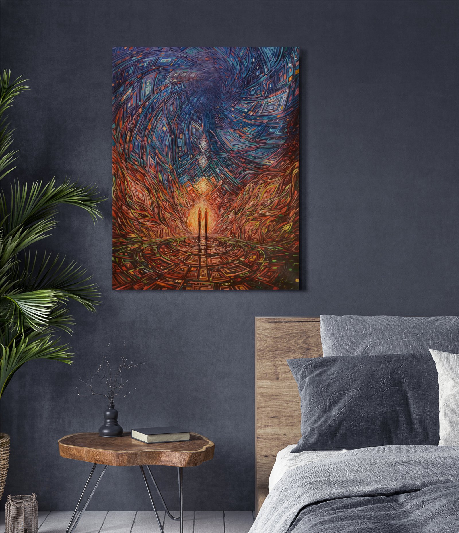 Couple Abstract II 36x48 Gallery Wrapped Hand Embellished Giclee Canvas - Image 5