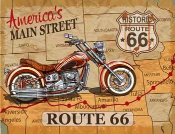 Route 66 America’s Historic Main Street Map Giclee