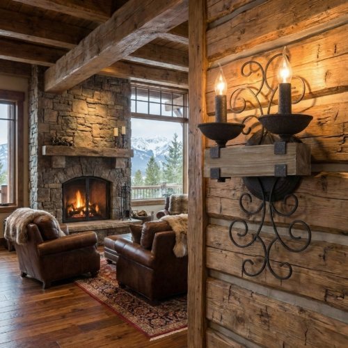 2 Pack Ridge Line Double Sconce
