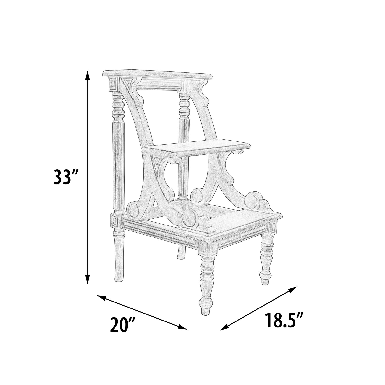 Mystique Gray Library Stepladder - Image 3