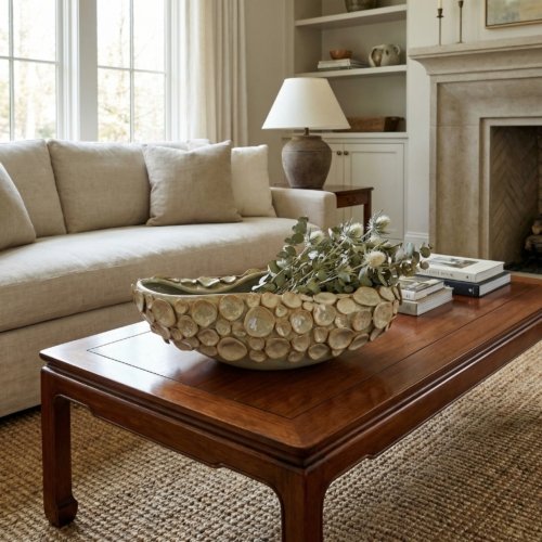 Silver Shimora Shell Centerpiece Bowl