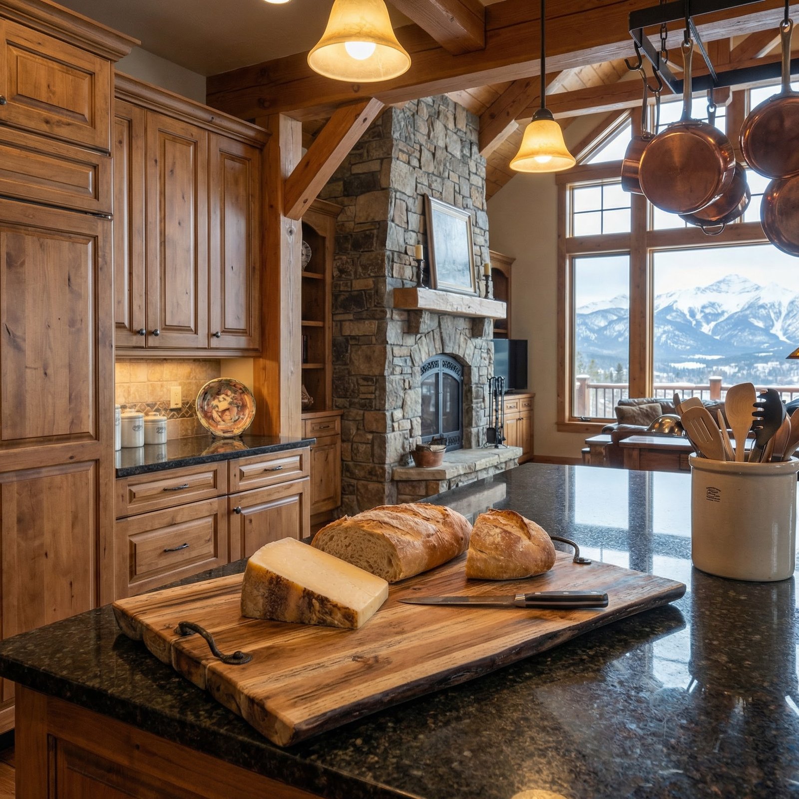 Mountain Studios Wide Cutting Board Charcuterie Tray 20 Inches Natural Teak