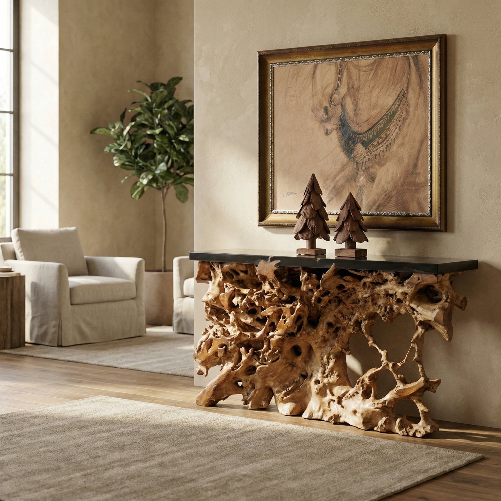 Mountain Studios Teak Tree Set of 2