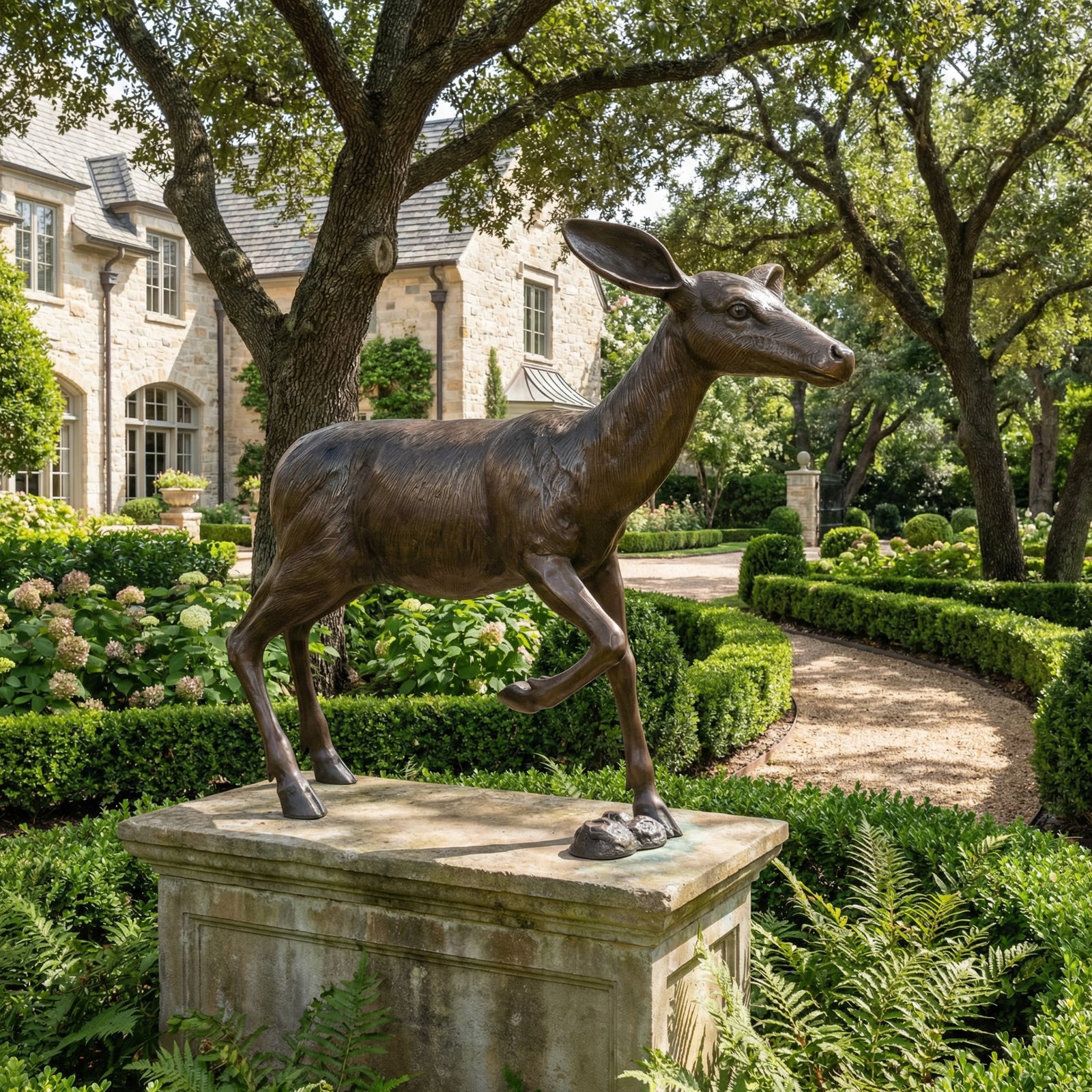 Bronze Fawn Standing 47 Inches Long