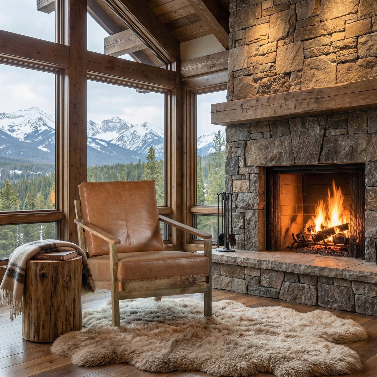 Mountain Tannery Leather Lucca Adirondack Chair 30 Inch