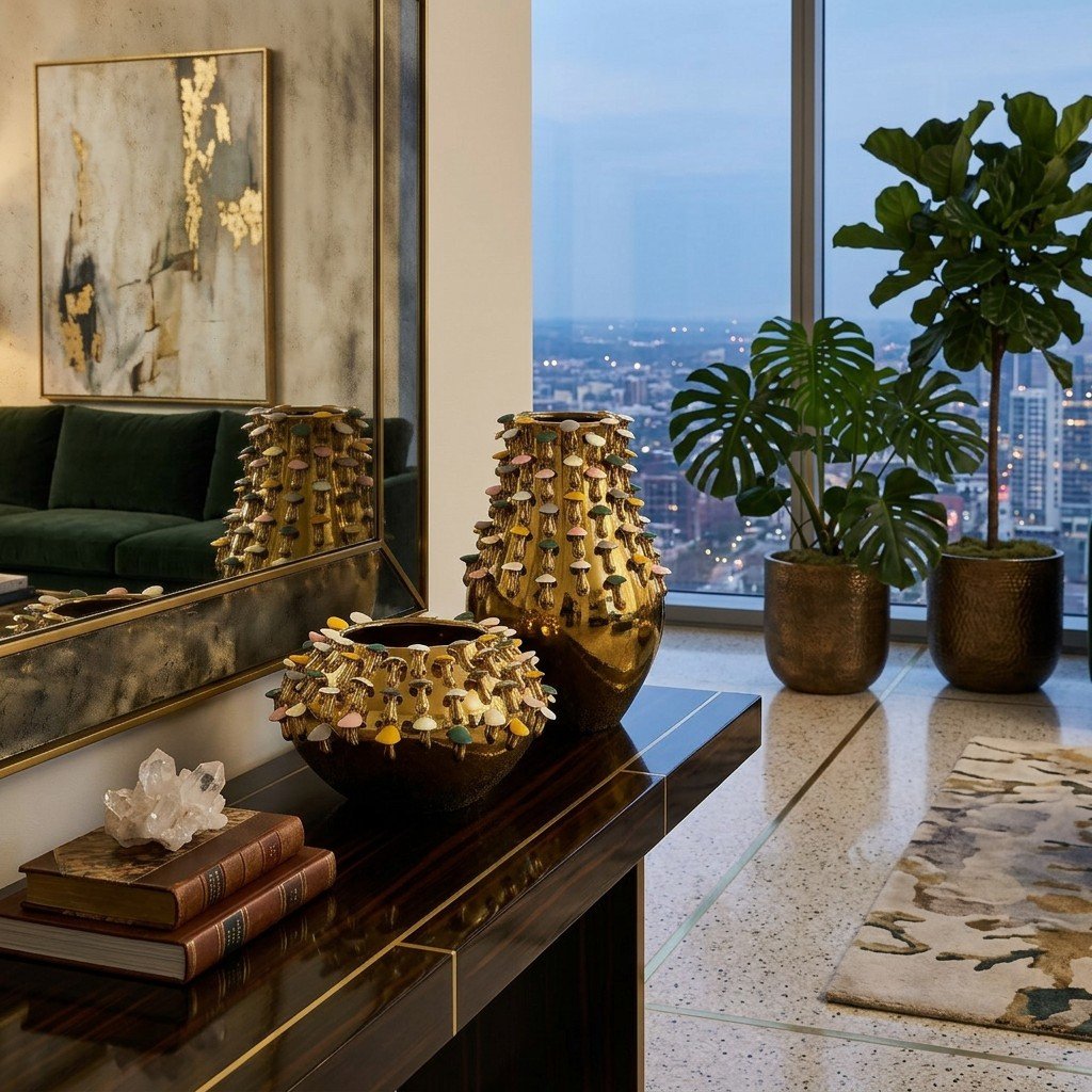 Mushroom Bowl and Vases Set of 2