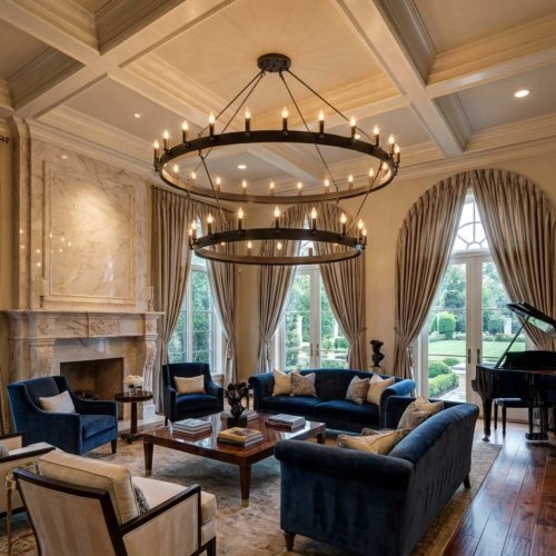 Brushed Iron 2 Tier Chandelier