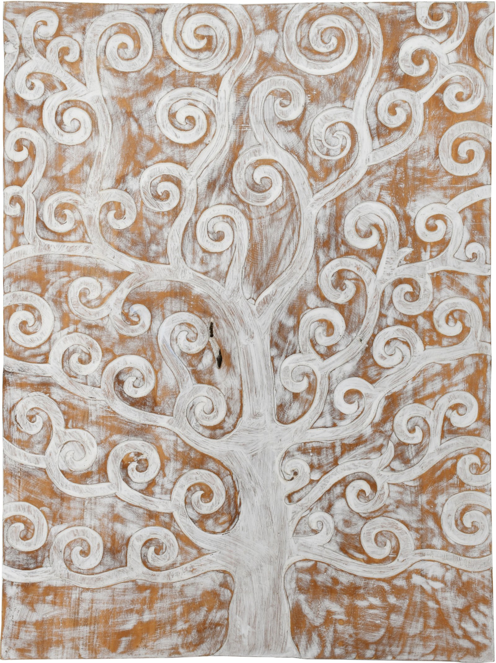 Bayshore Carved Teak Tree of Life Wall Decor Whitewash - Image 5