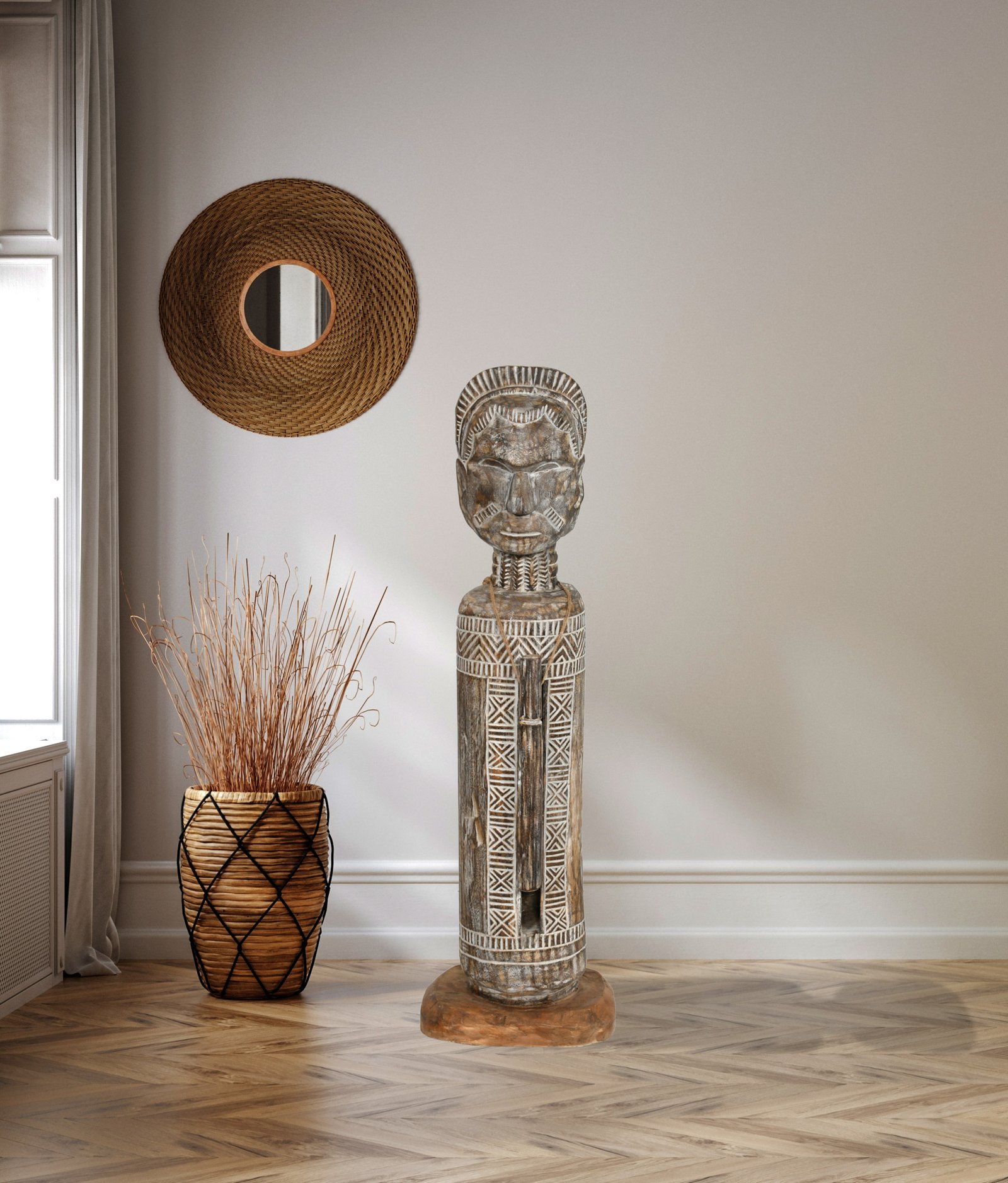 Bayshore Hand Carved Suar Tribal Gong - Image 3