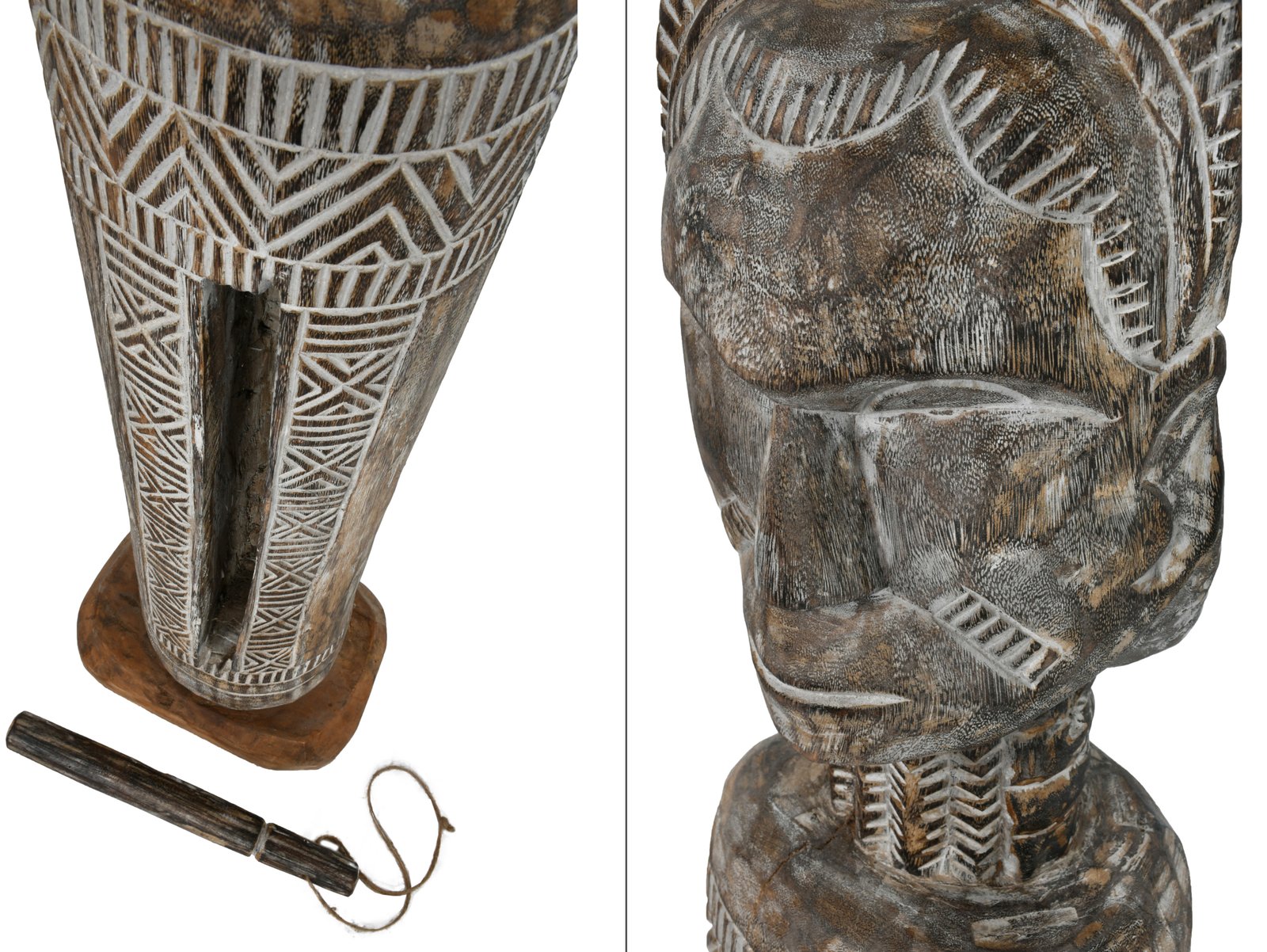 Bayshore Hand Carved Suar Tribal Gong - Image 5