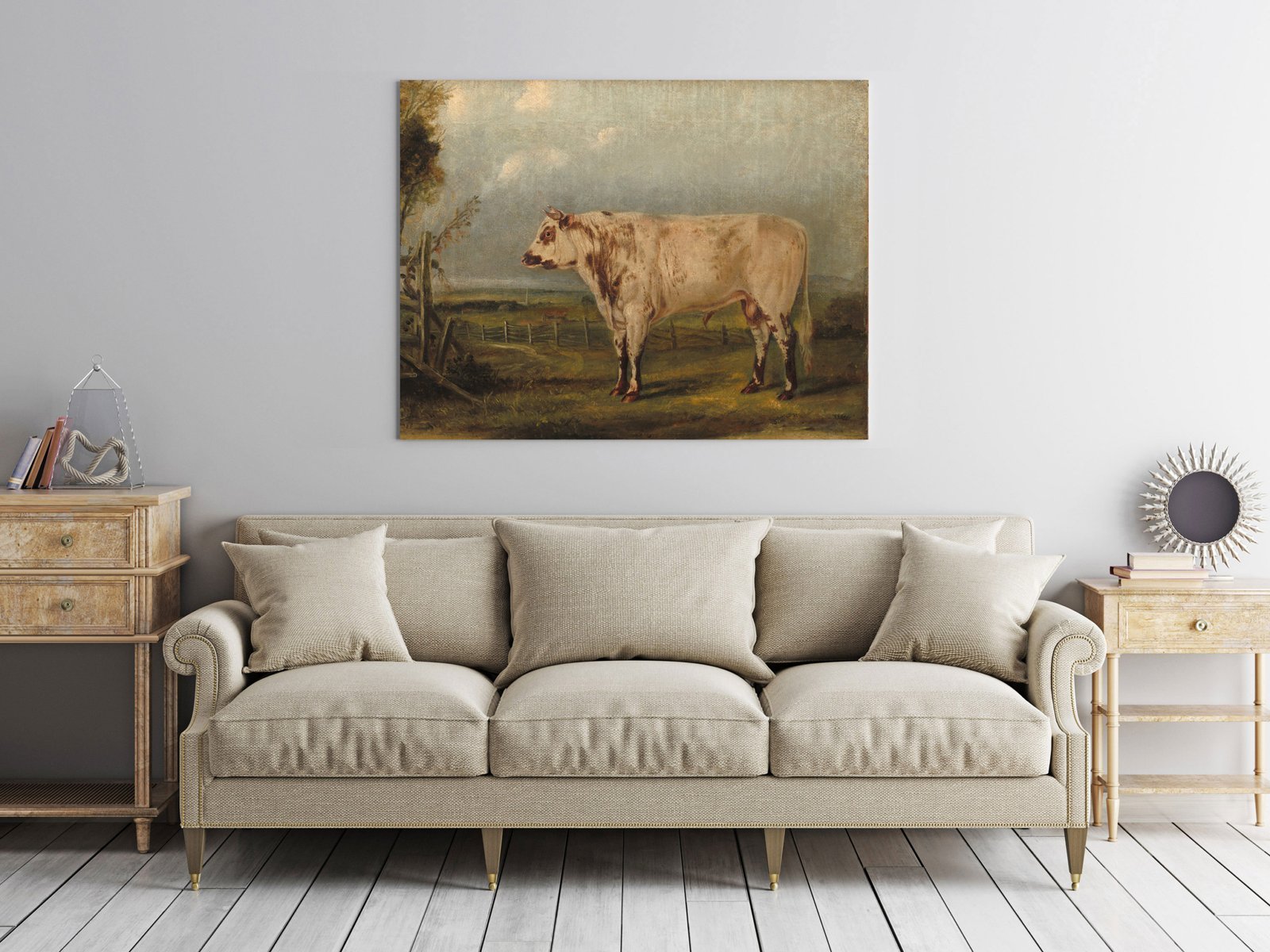 Young Bull 36x48 Gallery Wrapped Hand Embellished Giclee Canvas - Image 3