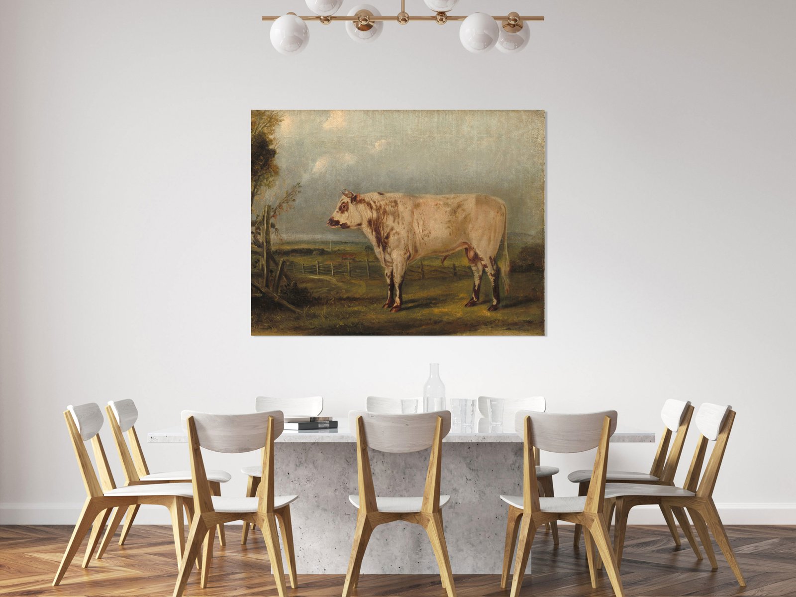 Young Bull 36x48 Gallery Wrapped Hand Embellished Giclee Canvas - Image 4