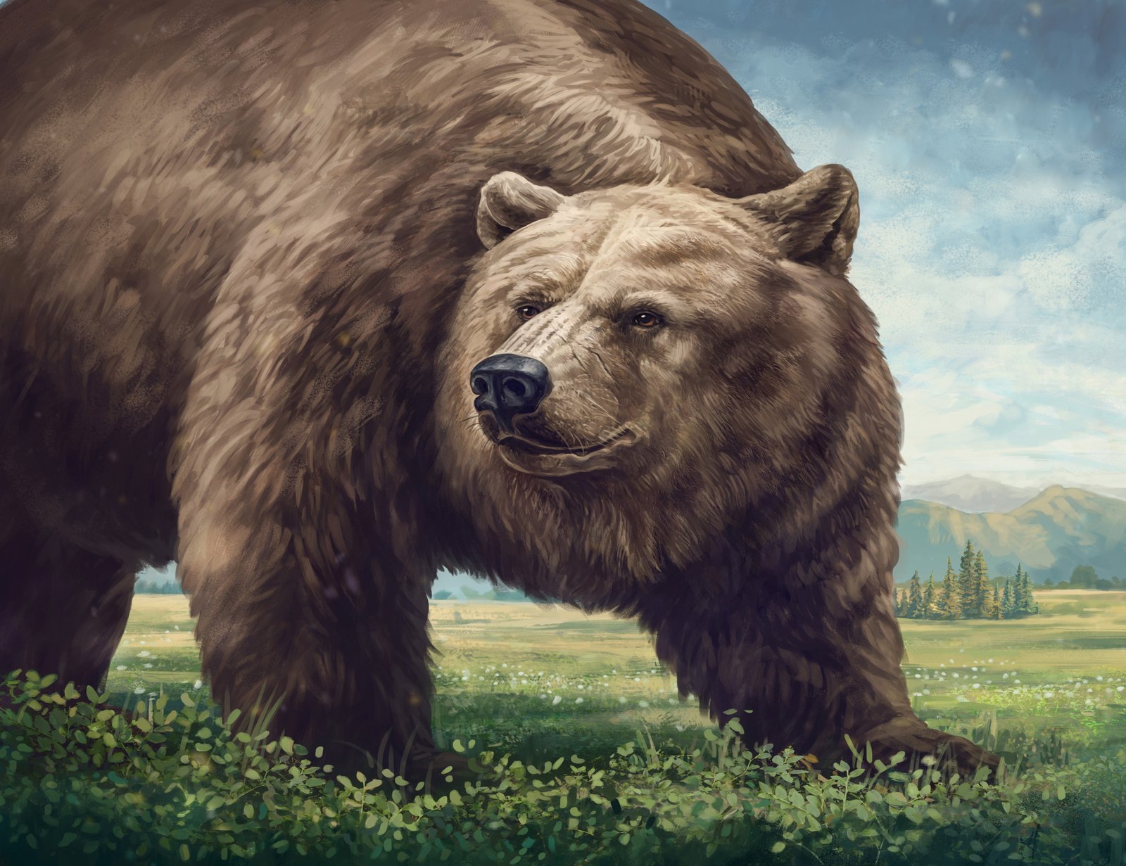 Brown Bear GCL3 36x48 Gallery Wrapped Hand Embellished Giclee Canvas - Image 9