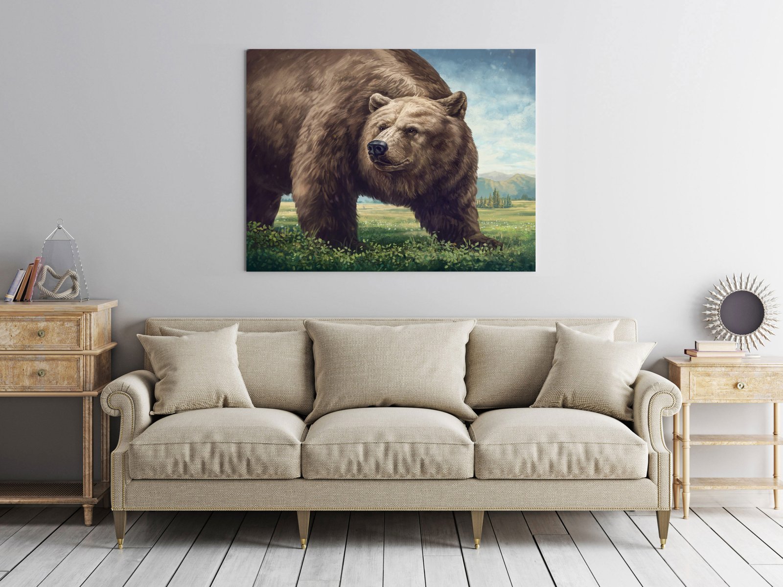 Brown Bear GCL3 36x48 Gallery Wrapped Hand Embellished Giclee Canvas - Image 6