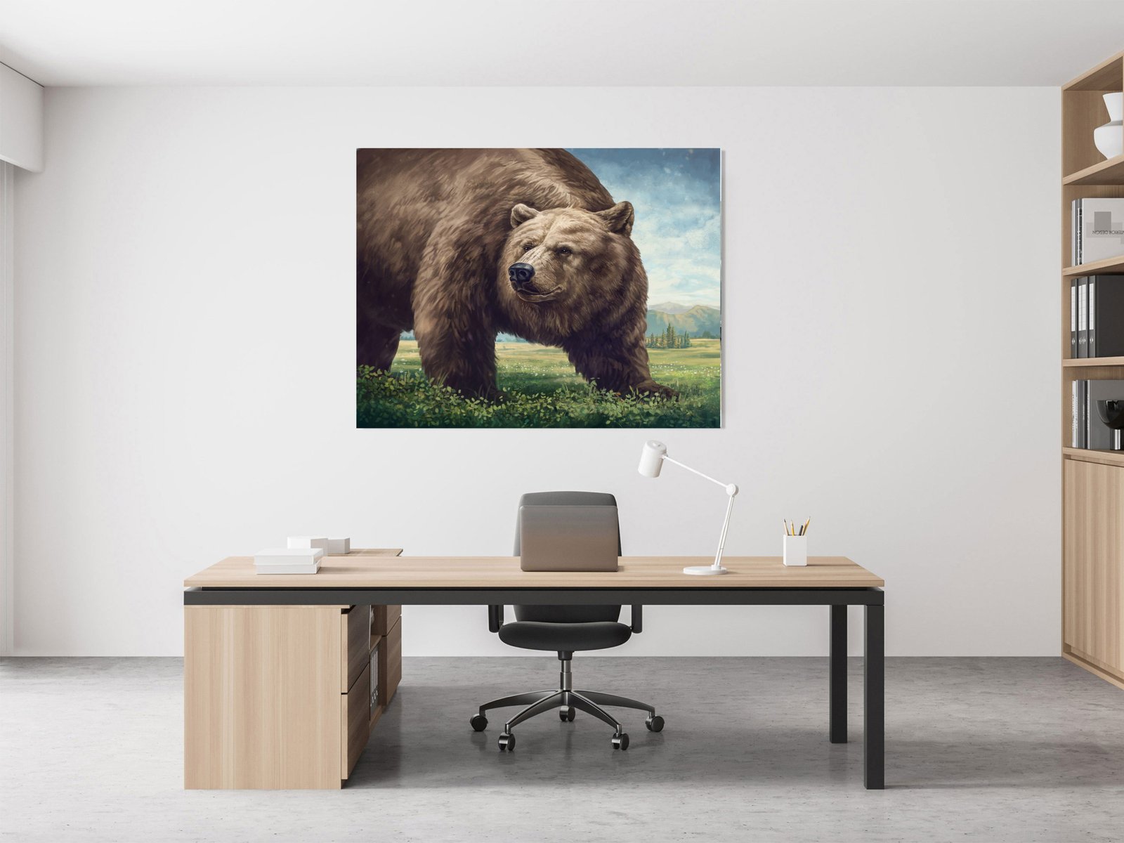 Brown Bear GCL3 36x48 Gallery Wrapped Hand Embellished Giclee Canvas - Image 7