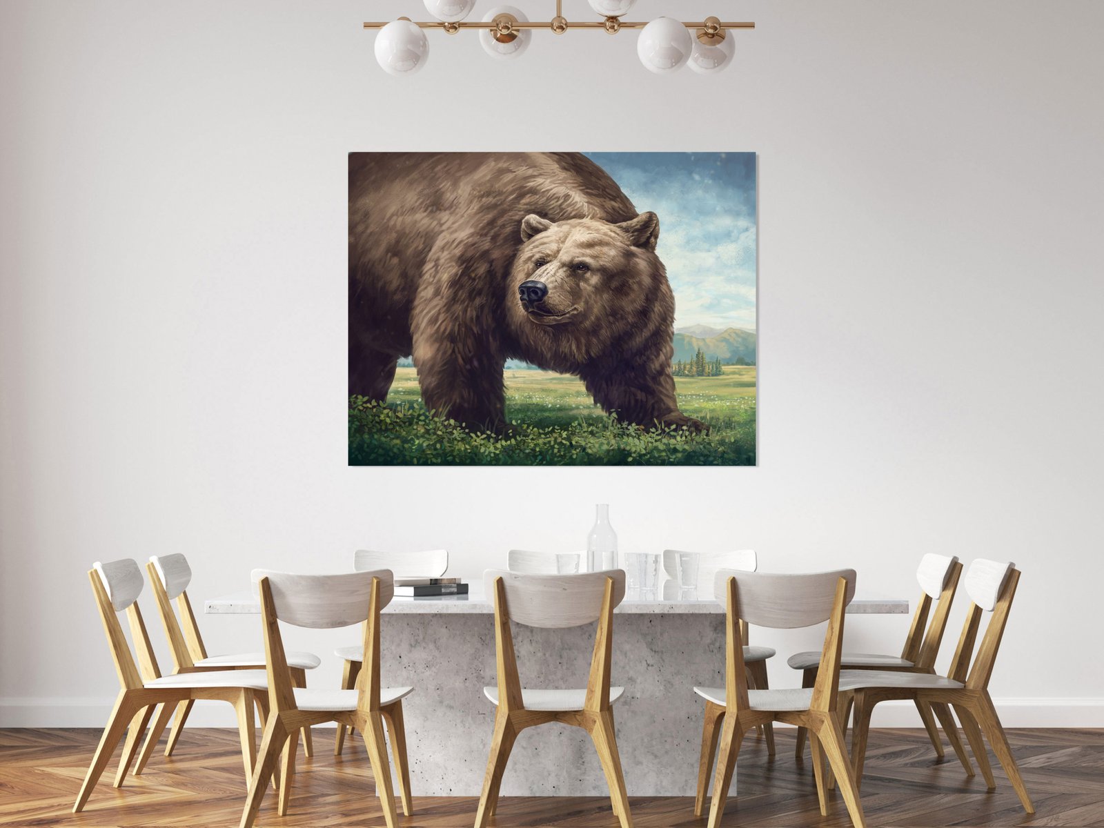 Brown Bear GCL3 36x48 Gallery Wrapped Hand Embellished Giclee Canvas - Image 8