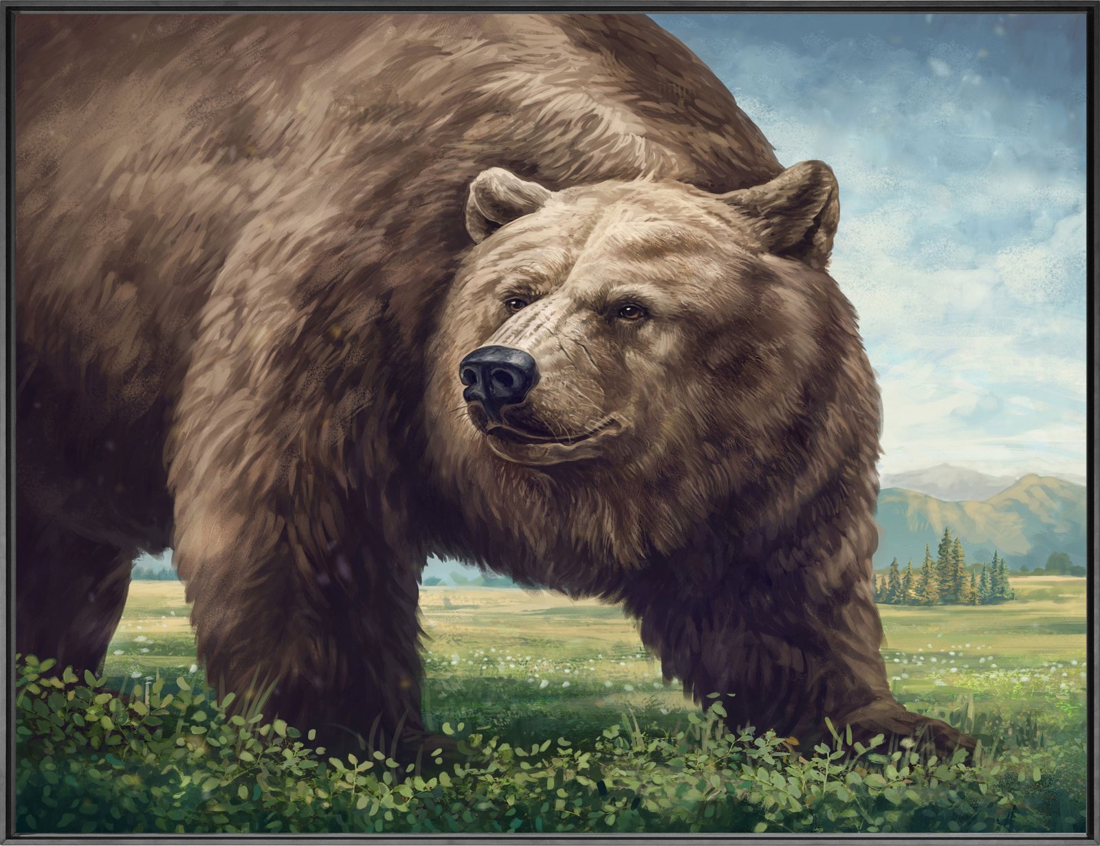 Brown Bear GCL3 36x48 Gallery Wrapped Hand Embellished Giclee Canvas - Image 3