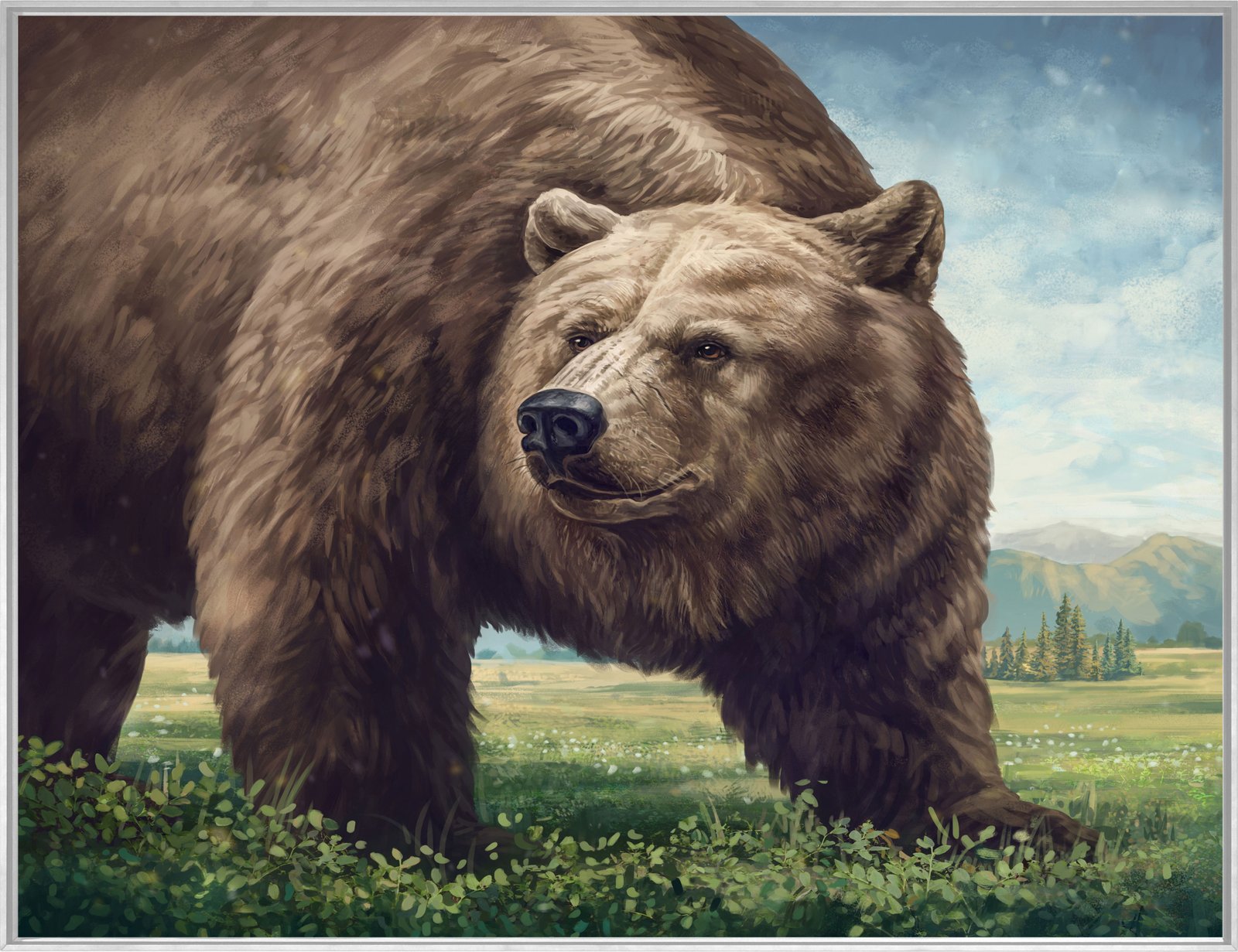 Brown Bear GCL3 36x48 Gallery Wrapped Hand Embellished Giclee Canvas - Image 5