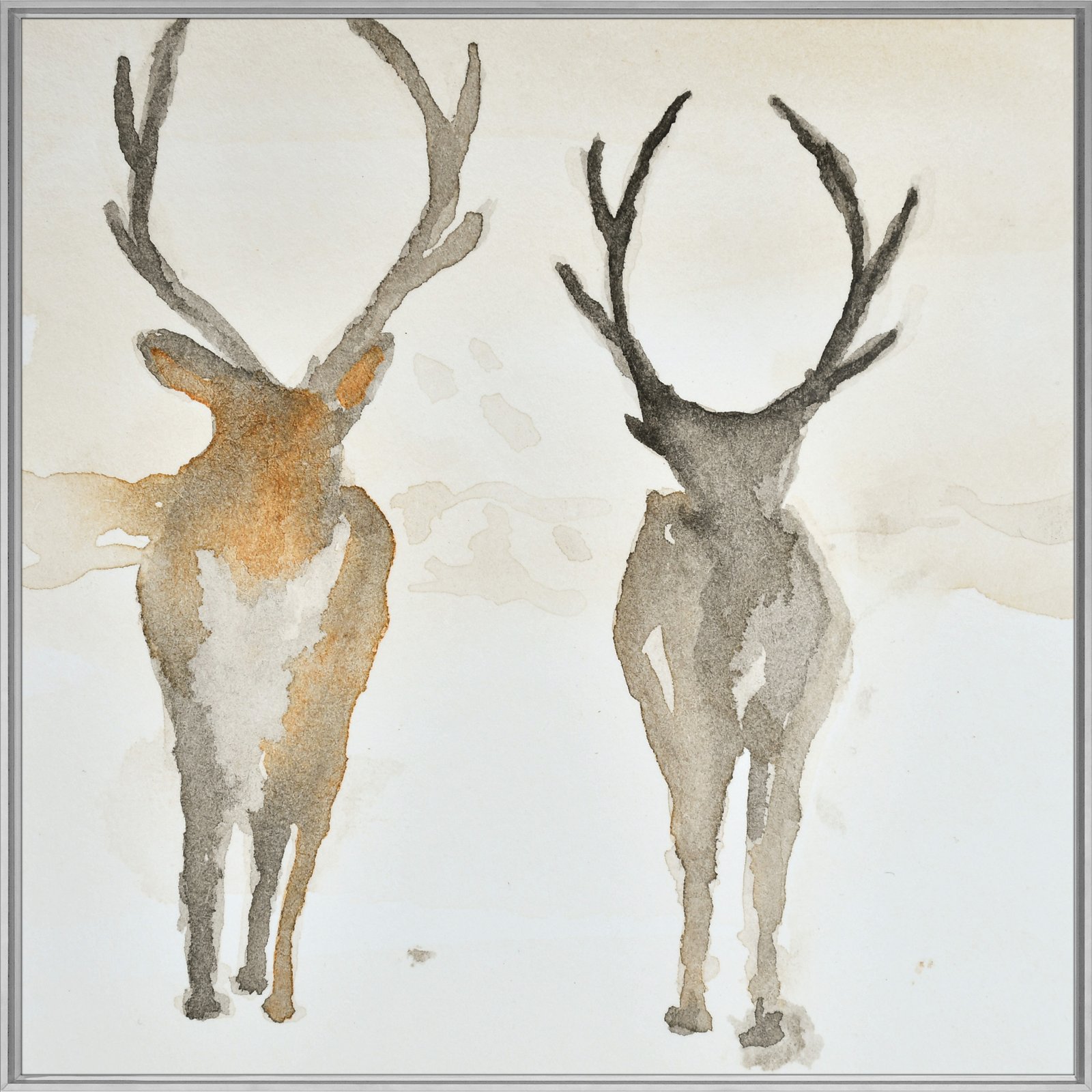 Two Deer Face 36x48 Gallery Wrapped Hand Embellished Giclee Canvas - Image 6