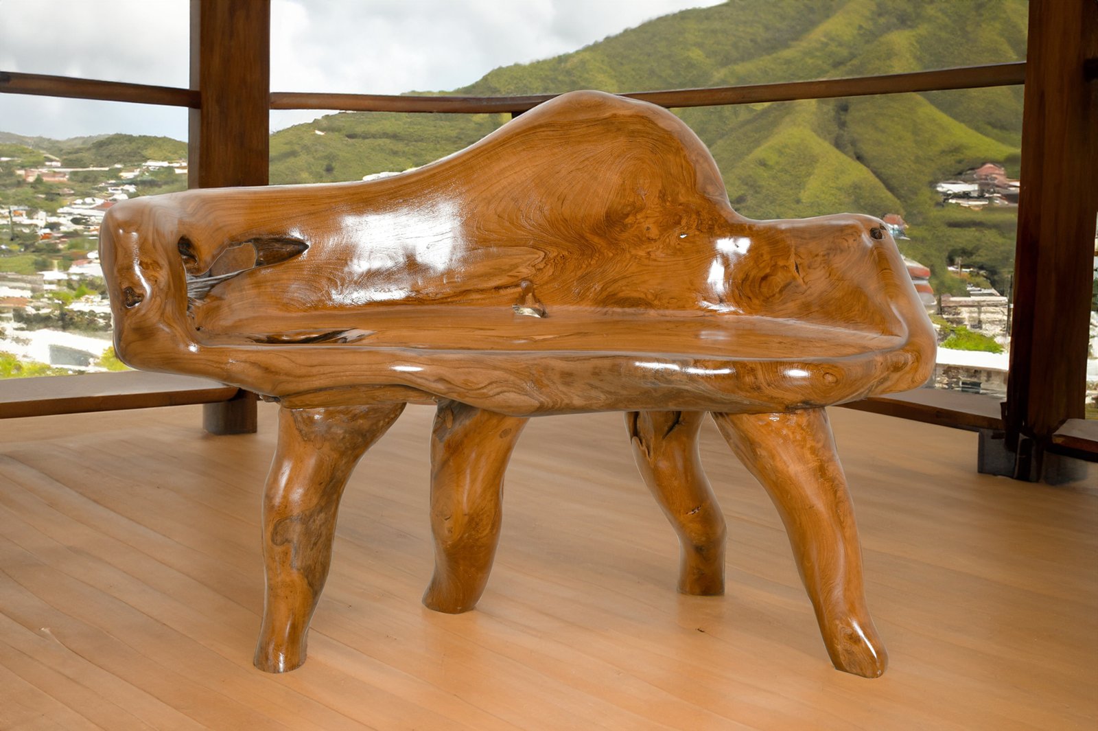 Teak Root Bench Small 37"W x 16.5"D x 32"H - Image 2