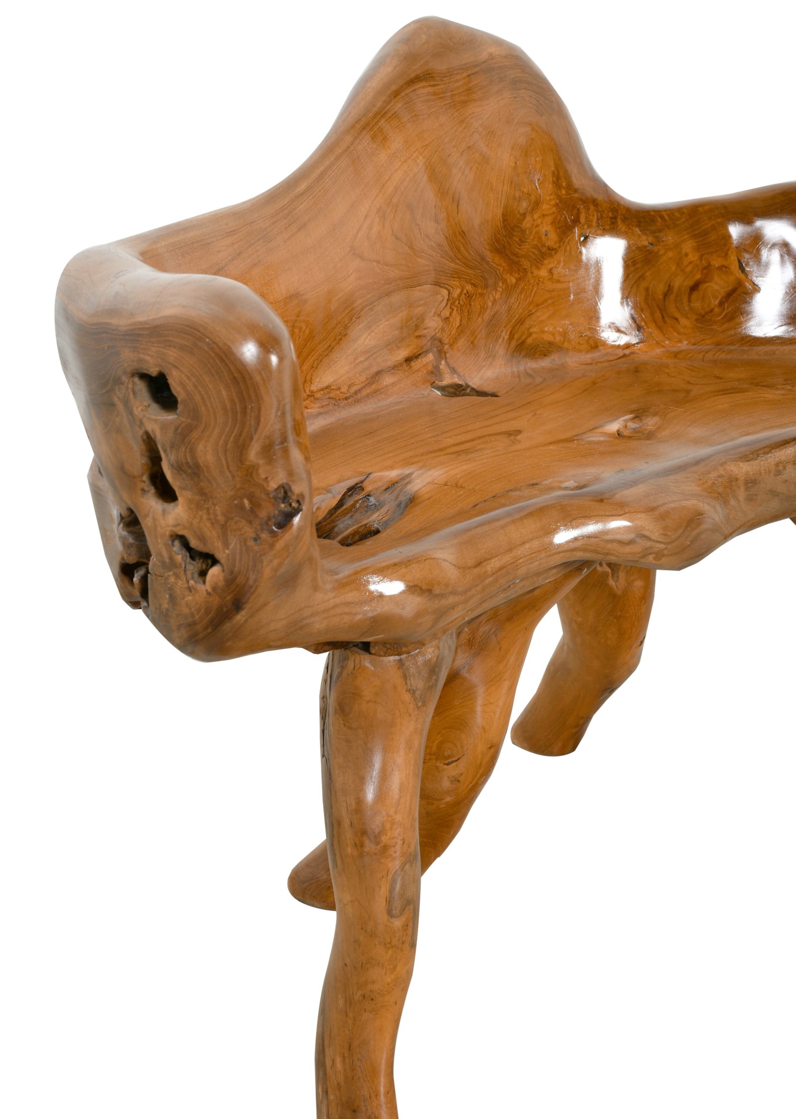 Teak Root Bench Small 37"W x 16.5"D x 32"H - Image 4