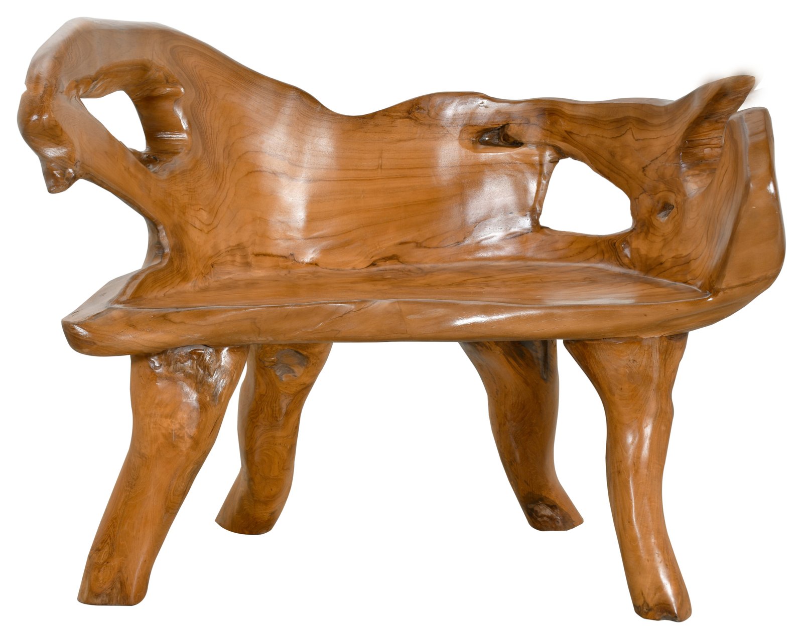 Teak Root Bench Small 41"W x 18"D x 33"H - Image 5