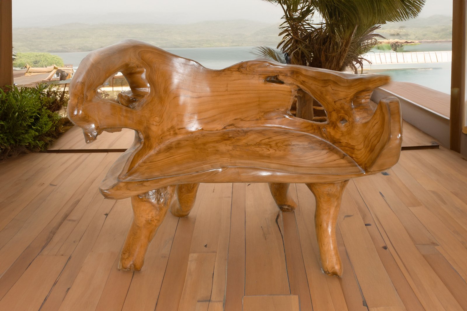 Teak Root Bench Small 41"W x 18"D x 33"H