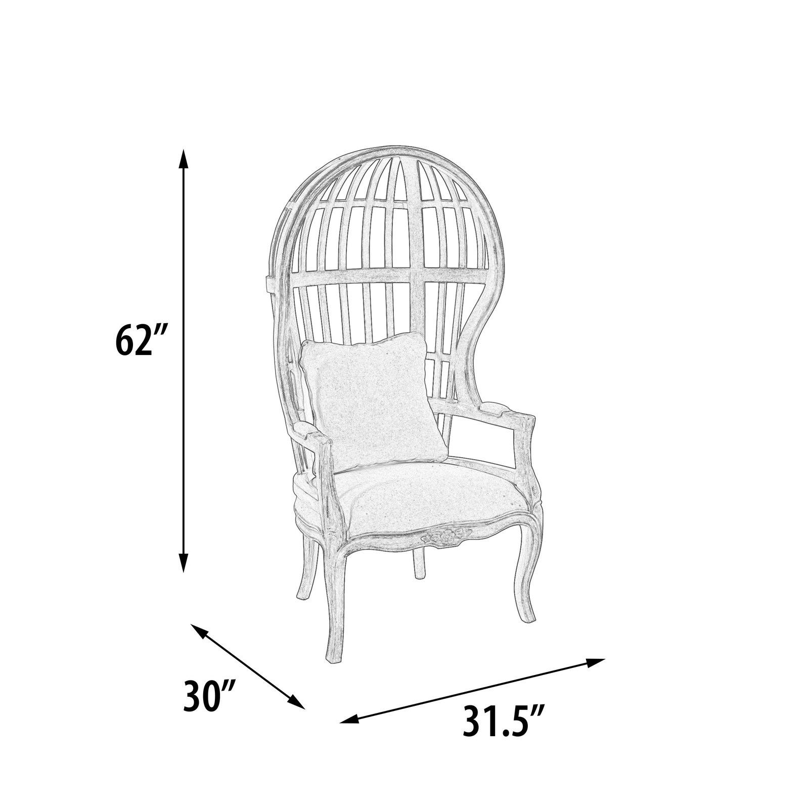 Mystique Grey Balloon Chair - Image 5