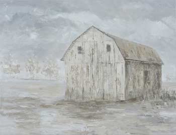 Gray and White Barn on Farm Giclee