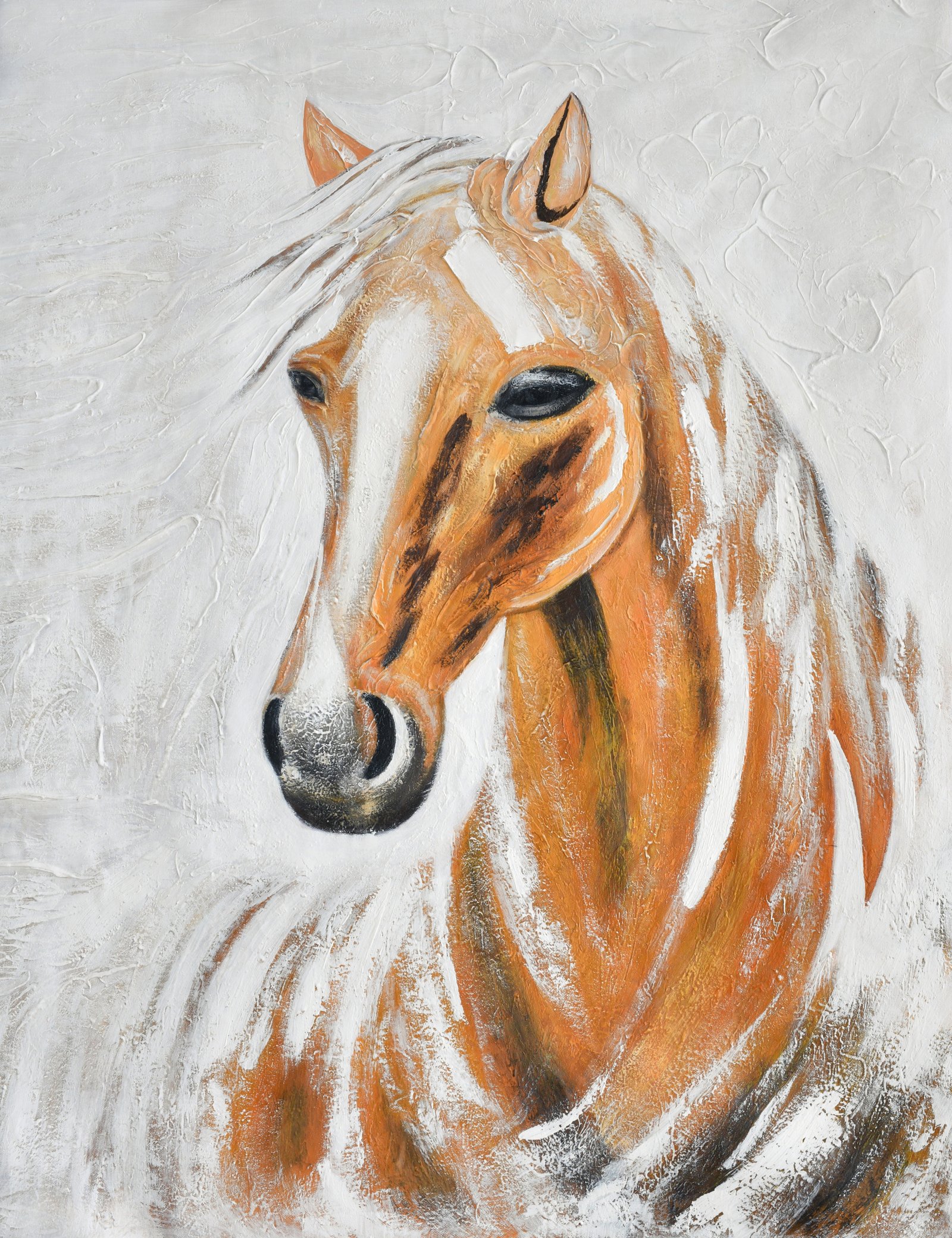 Orange Horse 36x48 Gallery Wrapped Hand Embellished Giclee Canvas - Image 8